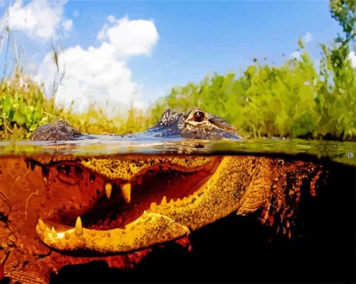 Aligator In The Everglades paint by numbers