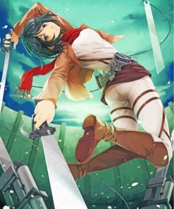 Attack Of Titan Mikasa Ackeraman paint by numbers