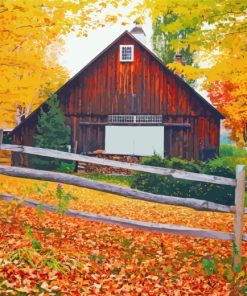 Autumn Vermont Cottage paint by numbers