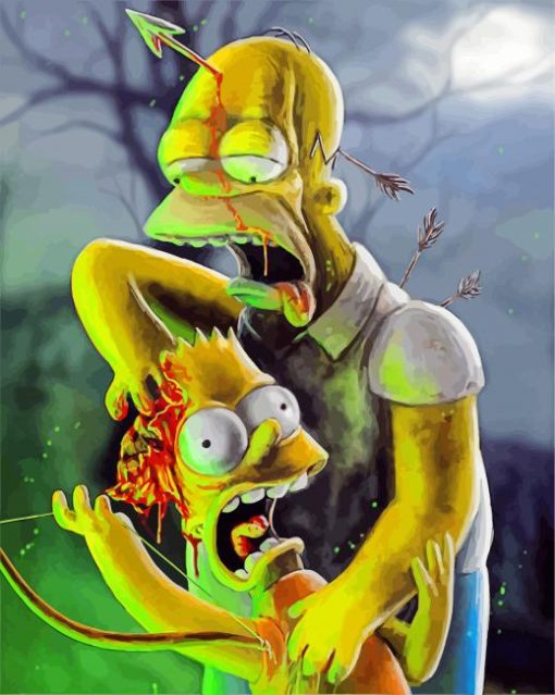 Bart And Homer Zombies paint by numbers