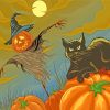 Black Cat On Pumpkin paint by number