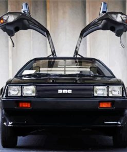 Black Delorean Car paint by numbers