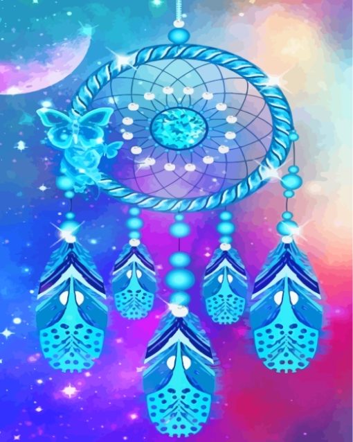Blue Dream Catcher paint by numbers