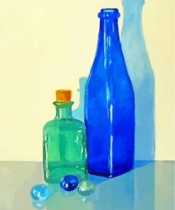 Aesthetic Cup And Bottle Of Water Paint By Numbers - PBN Canvas