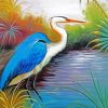 Blue Heron In Swamp paint by numbers