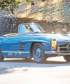 Blue Vintage Mercedes paint by numbers
