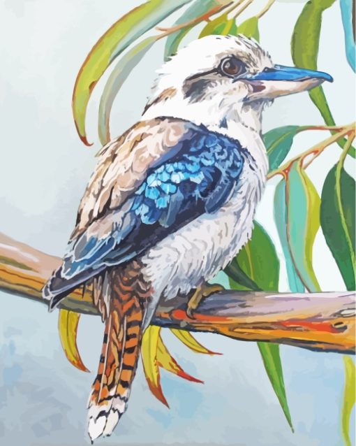 Blue Winged Kookaburra Bird Paint by numbers