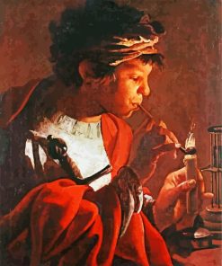 Boy Lighting A Pipe Hendrick Ter Brugghen