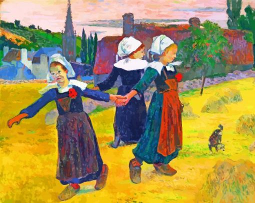Breton Girls Dancing Pont Aven Gouguin paint by numbers