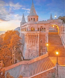 Budapest Hugary Fishermans Bastion paint by number