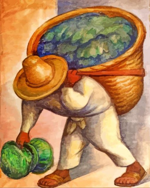 Cabbage Seller By Diego Rivera paint by numbers