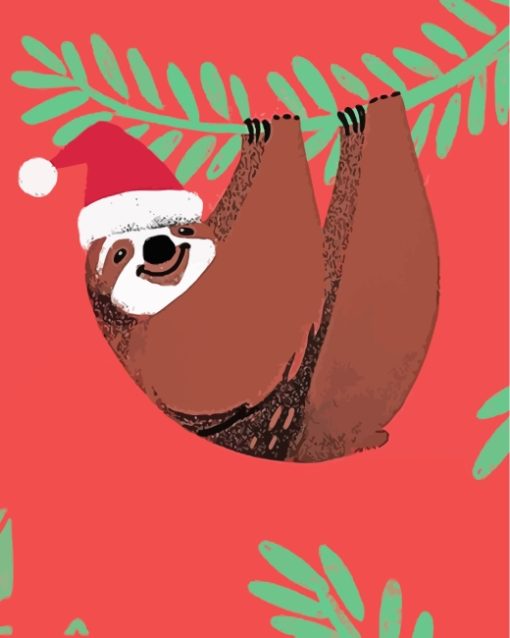 christmas Sloth paint by numbers