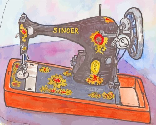 Classic Sewing Machine paint by numbers