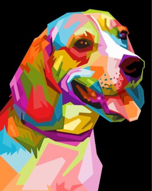 Colourful Beagle paint by numbers