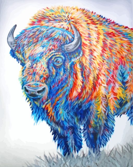 Colourful Bison Art paint by numbers