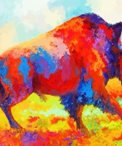 Colourful Bison paint by numbers