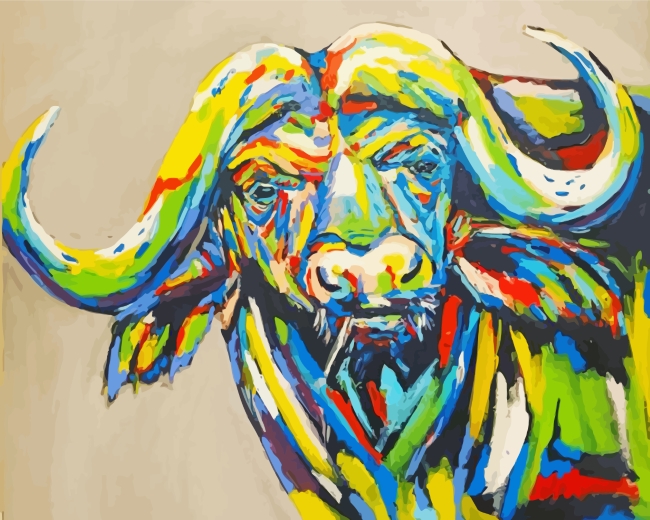 Colorful Buffalo paint by numbers