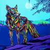 Colourful Coyote paint by numbers