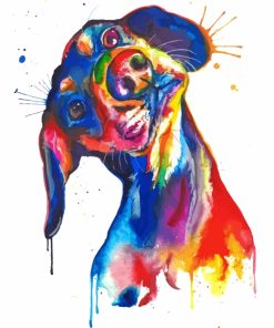 Colorful Dachshund Dog paint by numbers