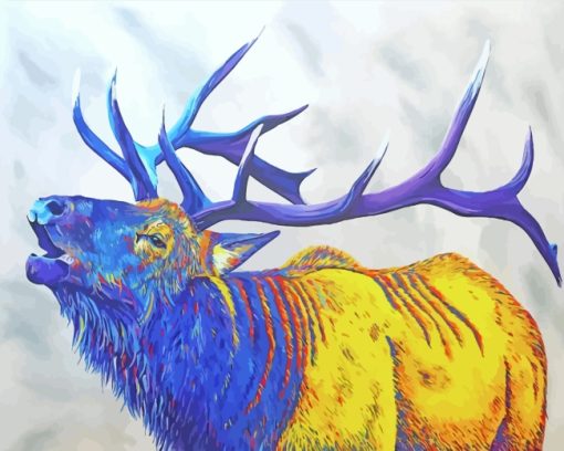 Colorful Elk Art paint by numbers