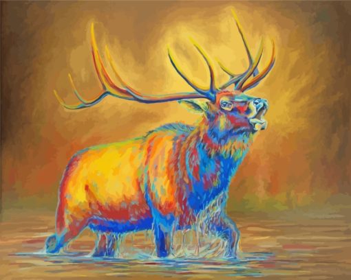 Colorful Elk paint by numbers