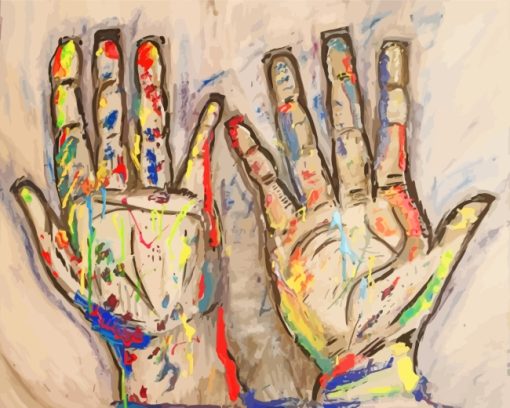 Colorful Hands Art paint by numbers