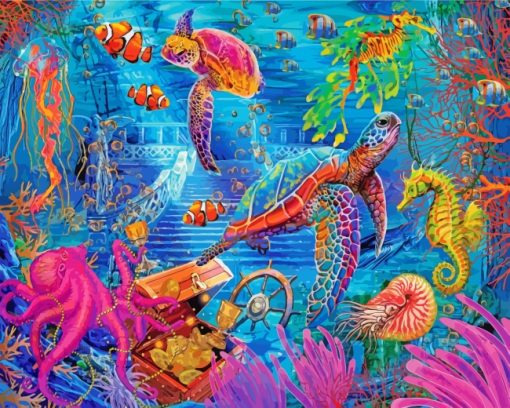 Colorful Ocean paint by number
