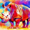 Colorful Rhino Art paint by numbers