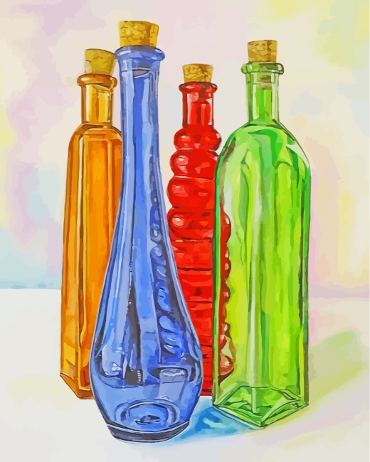 Glass Bottle - Paint by Numbers Kit for Adults DIY Oil Painting Kit on  Canvas