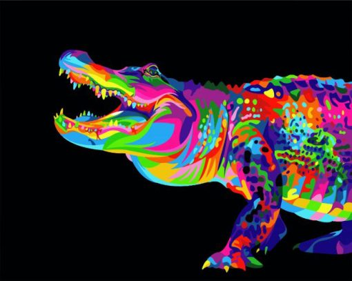 Colourful Crocodile paint by numbers