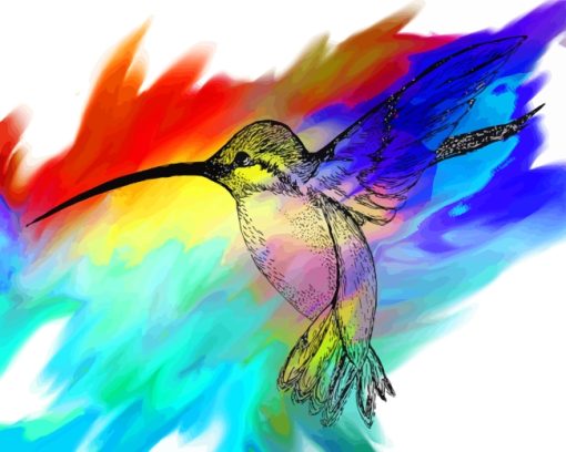 Colorful Hummingbird Art Paint by numbers