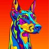 Colorful Illustration Doberman paint by numbers