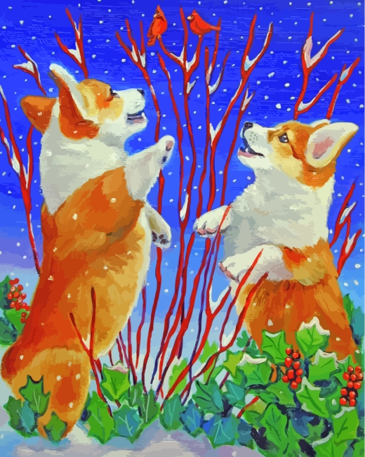 Fox In The Snow Paint By Numbers - Numeral Paint Kit