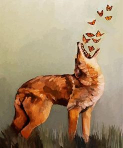 Coyote And Butterflies paint by numbers