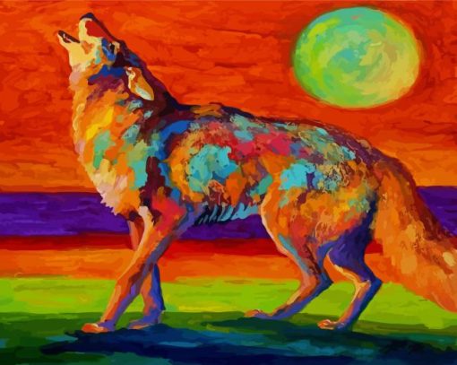 Coyote Howling paint by numbers