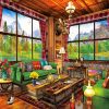 Cozy Autumn Cabin paint by numbers