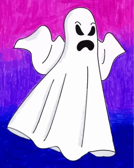 Creepy Ghosts Cartoon paint by numbers