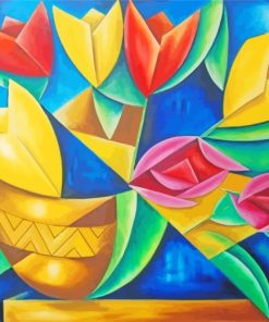 Cubism Flowers Art paint by numbers