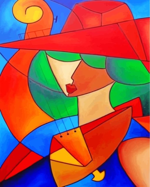 Cubism Woman paint by numbers