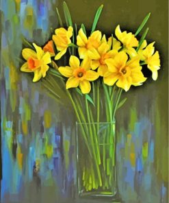 Daffodil Flowers Vase paint by numbers