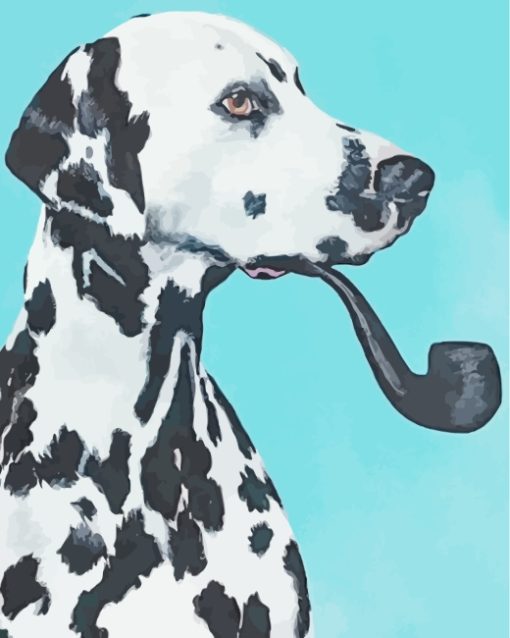 Dalmatian Smoking Pipe paint by numbers