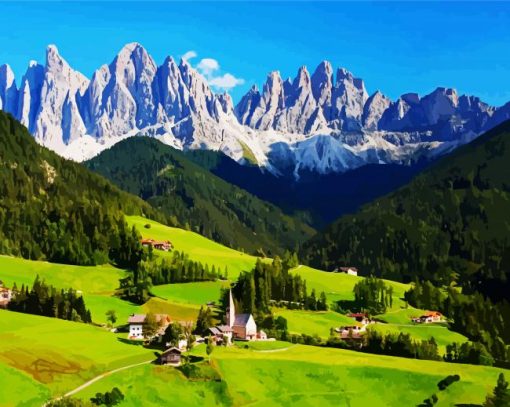 Dolomites Italian Alps paint by number