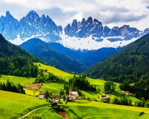 Dolomites Italy paint by number