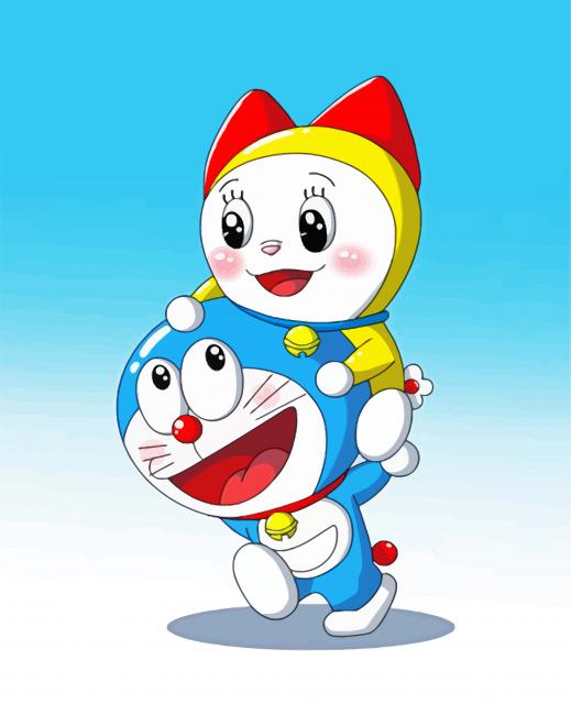 Dorami And Doraemon paint by number