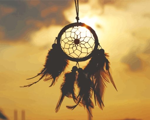Colourful Dream Catcher Silhouette paint by numbers
