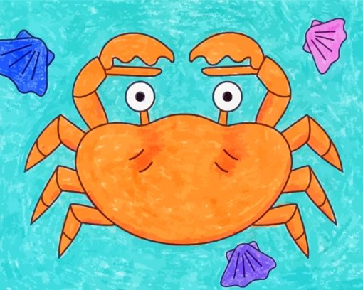 Easy Orange Crab paint by number
