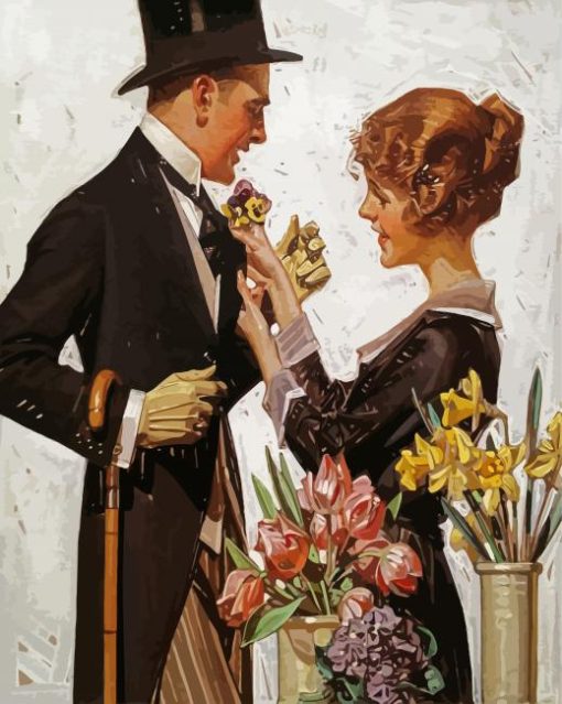 Edwardian Couple paint by number