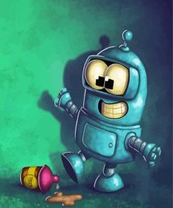 Futurama Baby Bender Robot paint by number