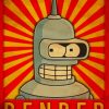 Futurama Bender Robot paint by number