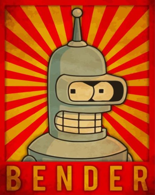 Futurama Bender Robot paint by number